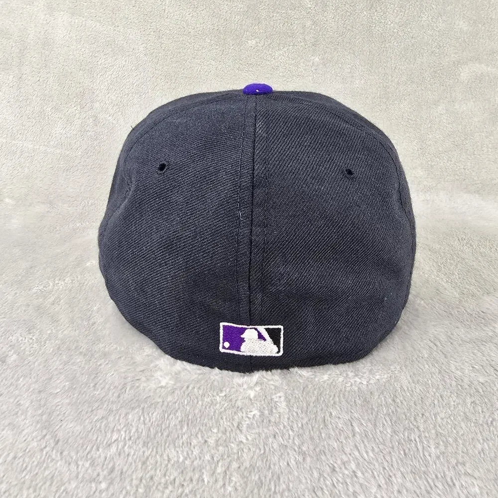 Vintage New Era Colorado Rockies Fitted Hat Sz 7 Wool Diamond Collection USA 90s